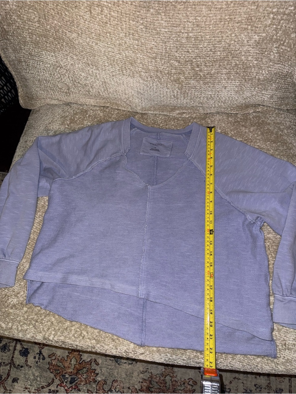 Pilcro Anthropologie Lavender Distressed Sweatshirt - Picture 9 of 11